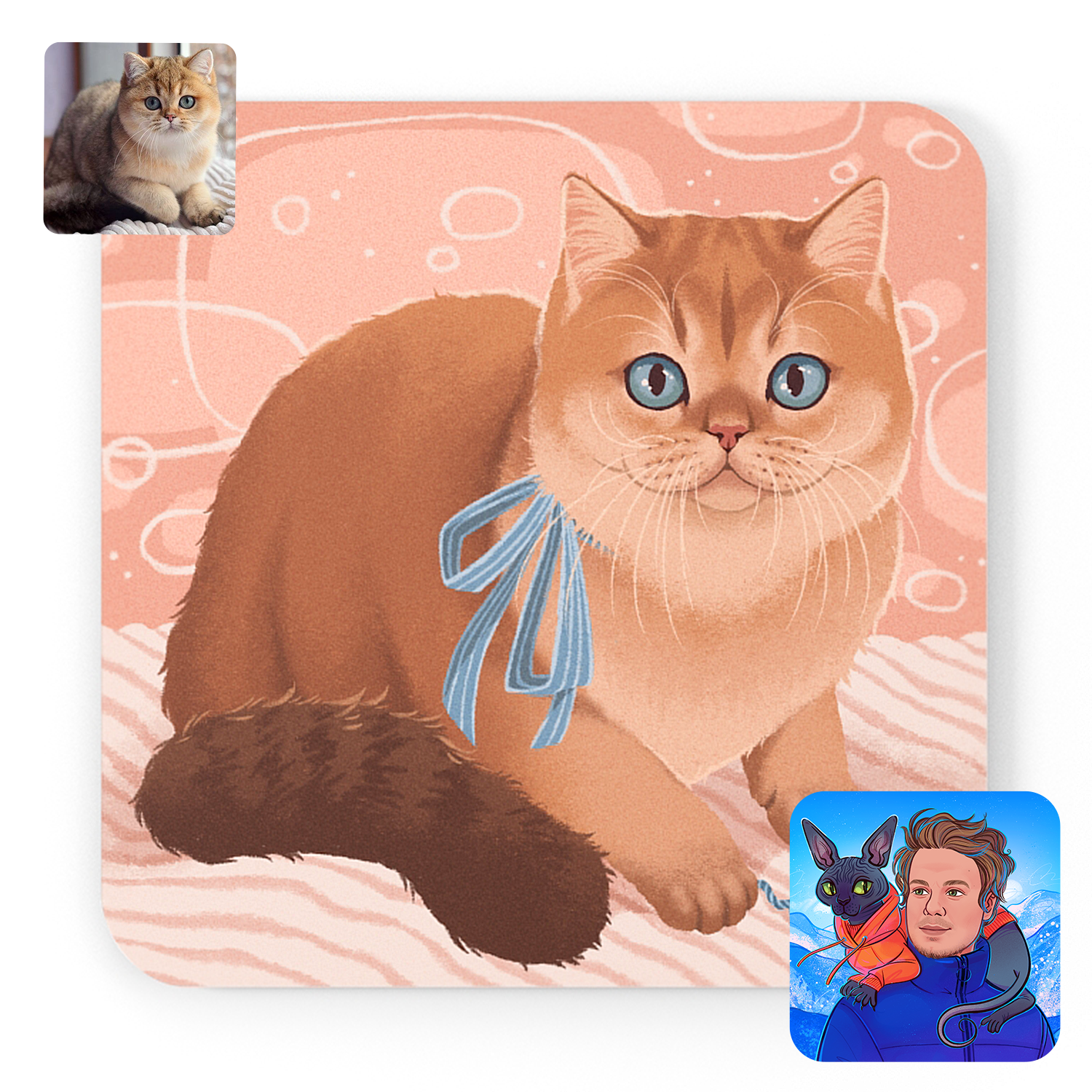 Coaster with personalized portrait