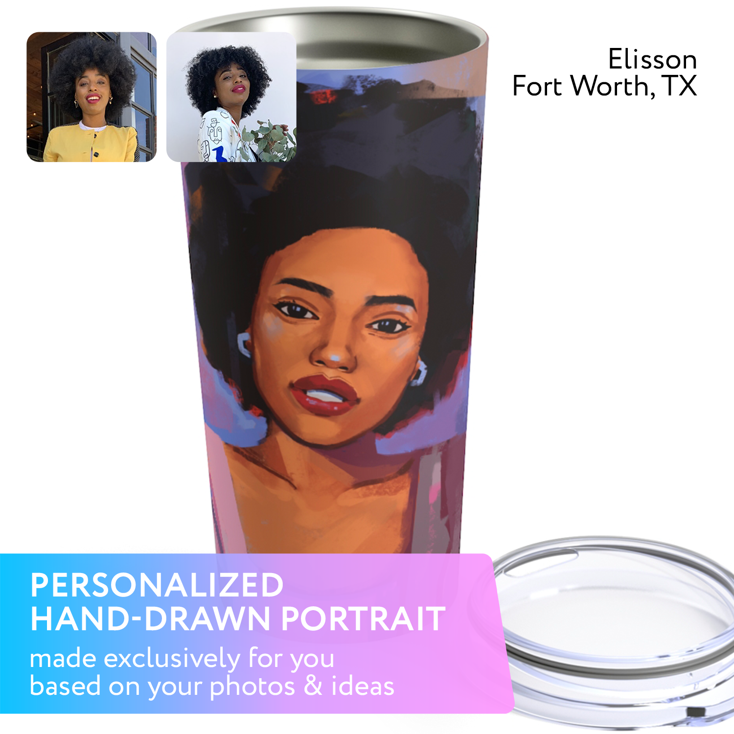 Insulated Tumbler with personalized portrait