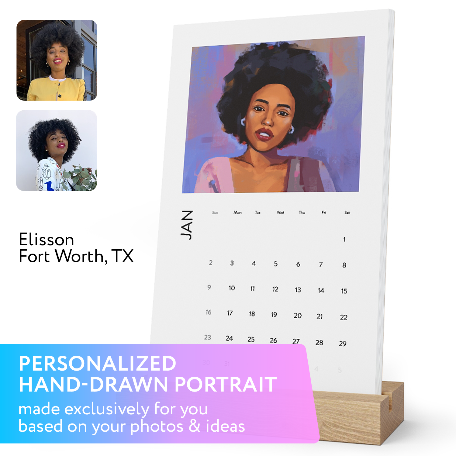 Desk Calendar with personalized portrait
