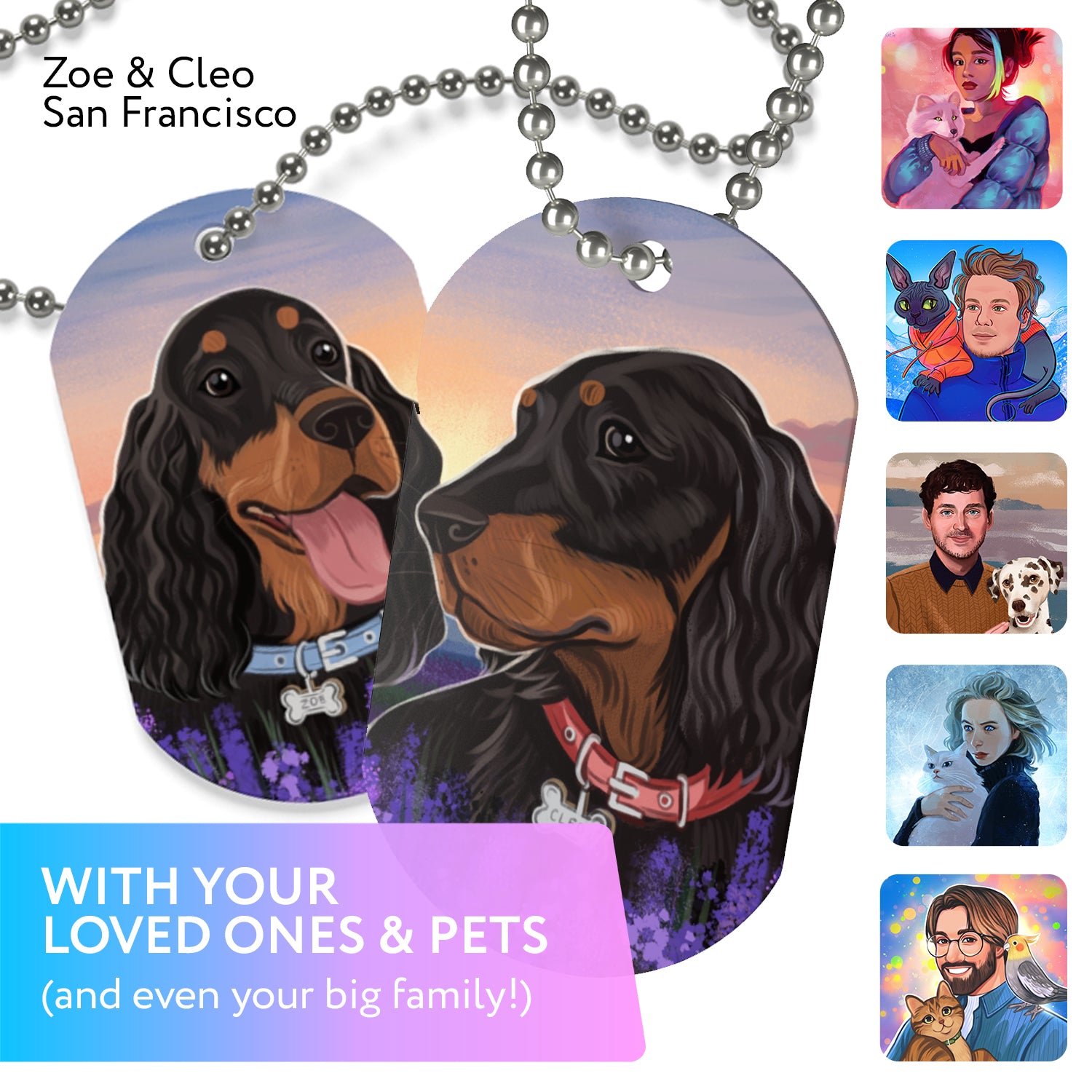 Dog Tag with Personalized Portrait