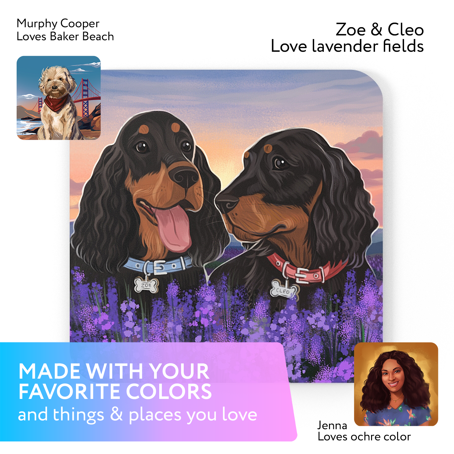 Coaster with personalized portrait