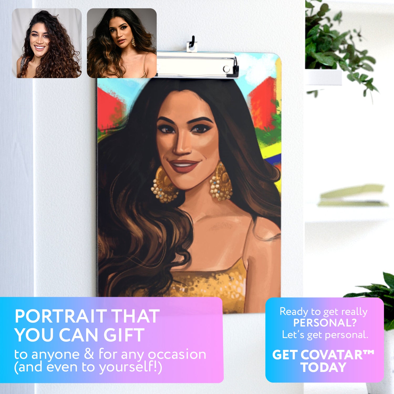 Clipboard with personalized portrait