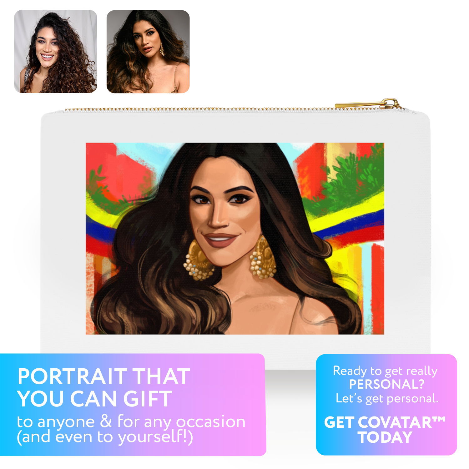 Cosmetic Bag with personalized portrait