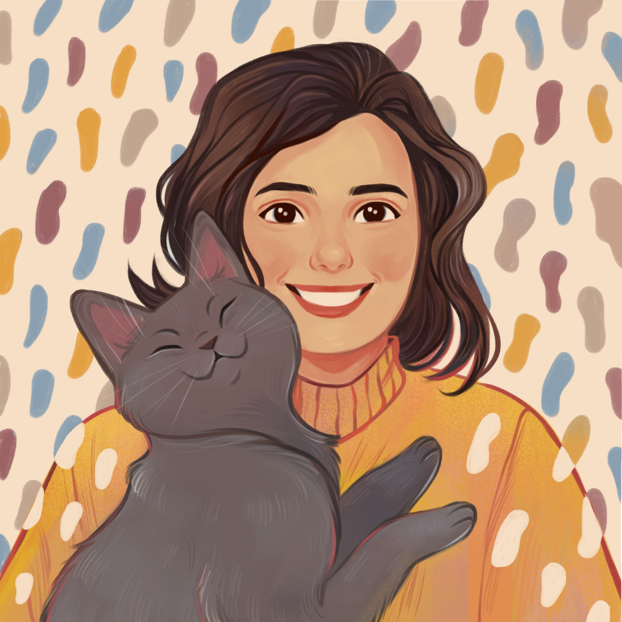 Digital portrait of people with pets