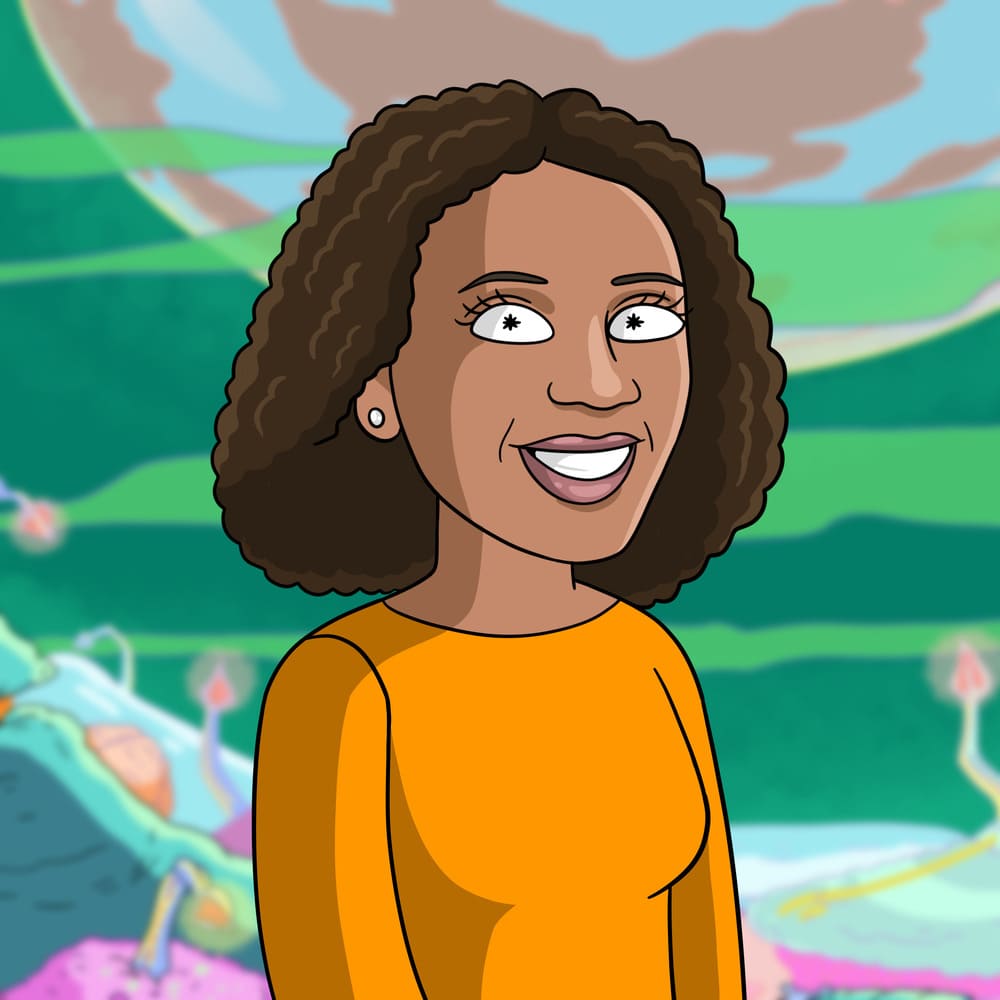 Mom Portrait in Rick and Morty Style