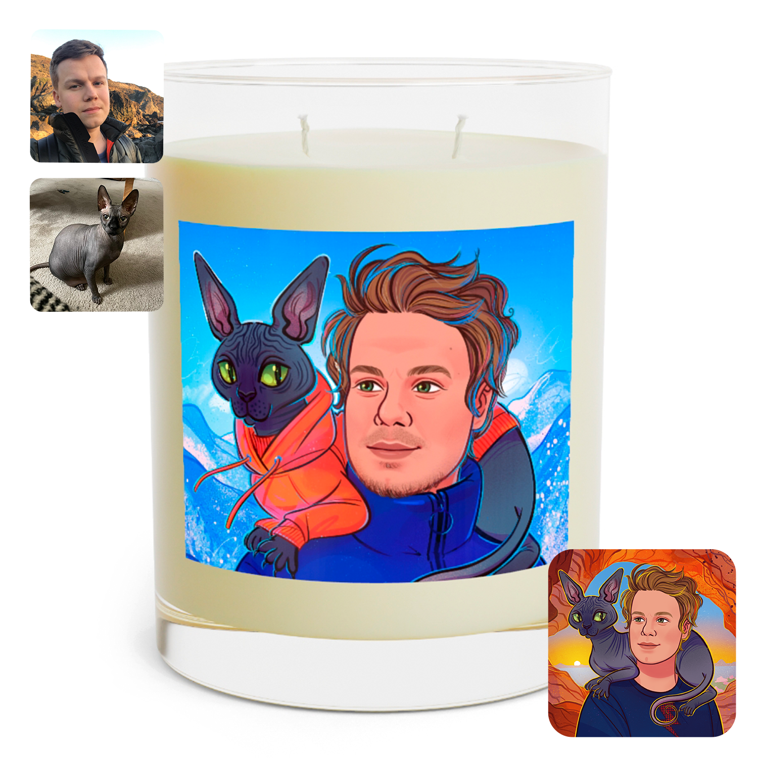 Scented Candle with personalized portrait